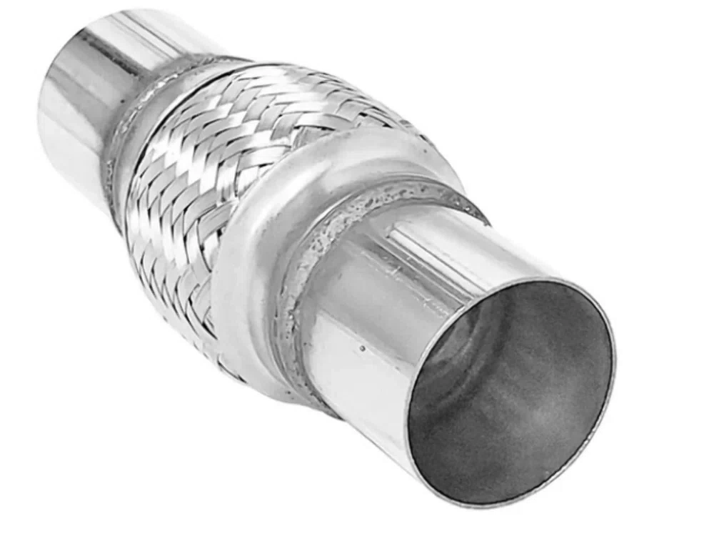 Exhaust Flex Pipe 2 x 4 with Ends Stainless Steel Double Braided